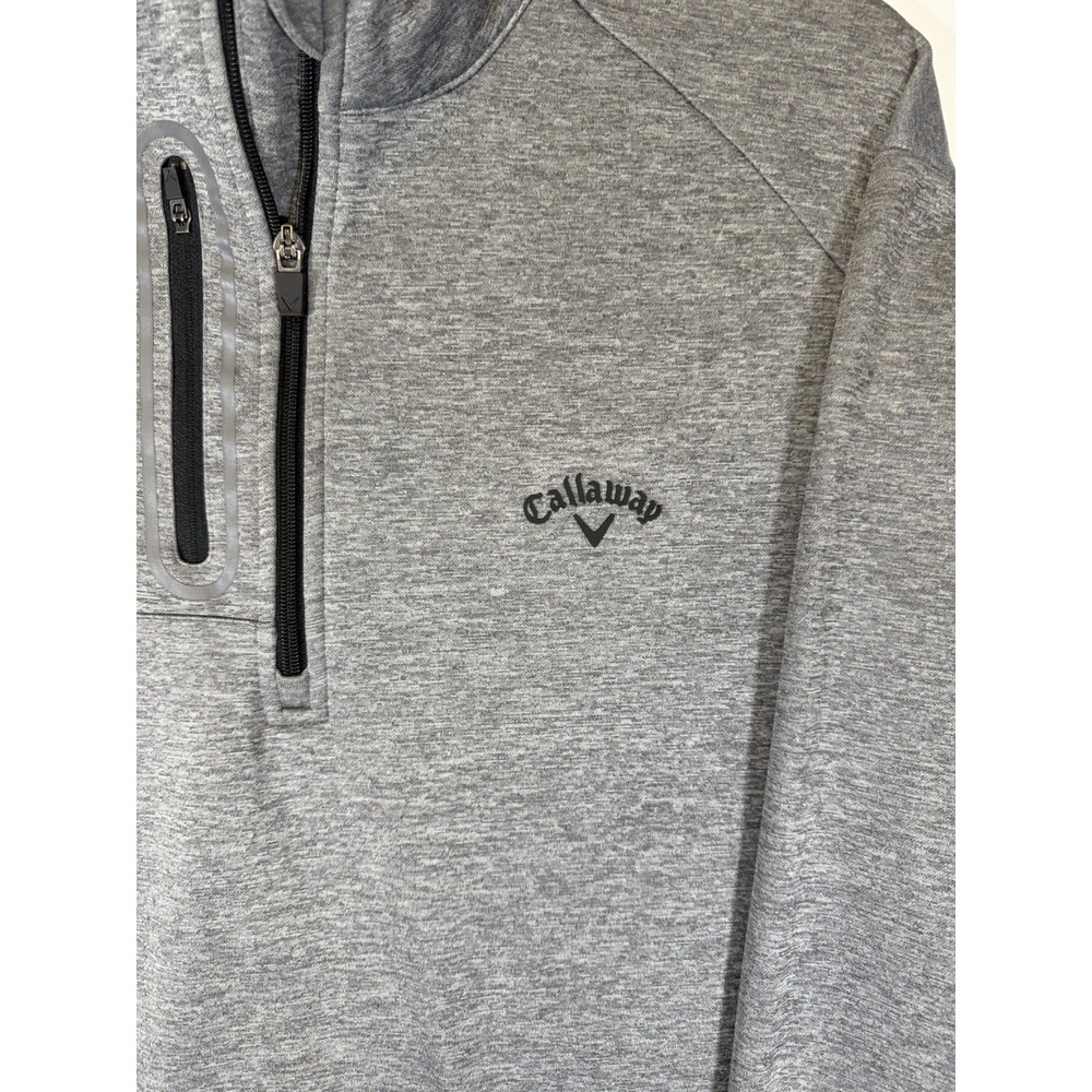 Callaway‎ Men's Gold 1/4 Zip Jacket Size L Gray With Side pockets - Picture 2 of 8